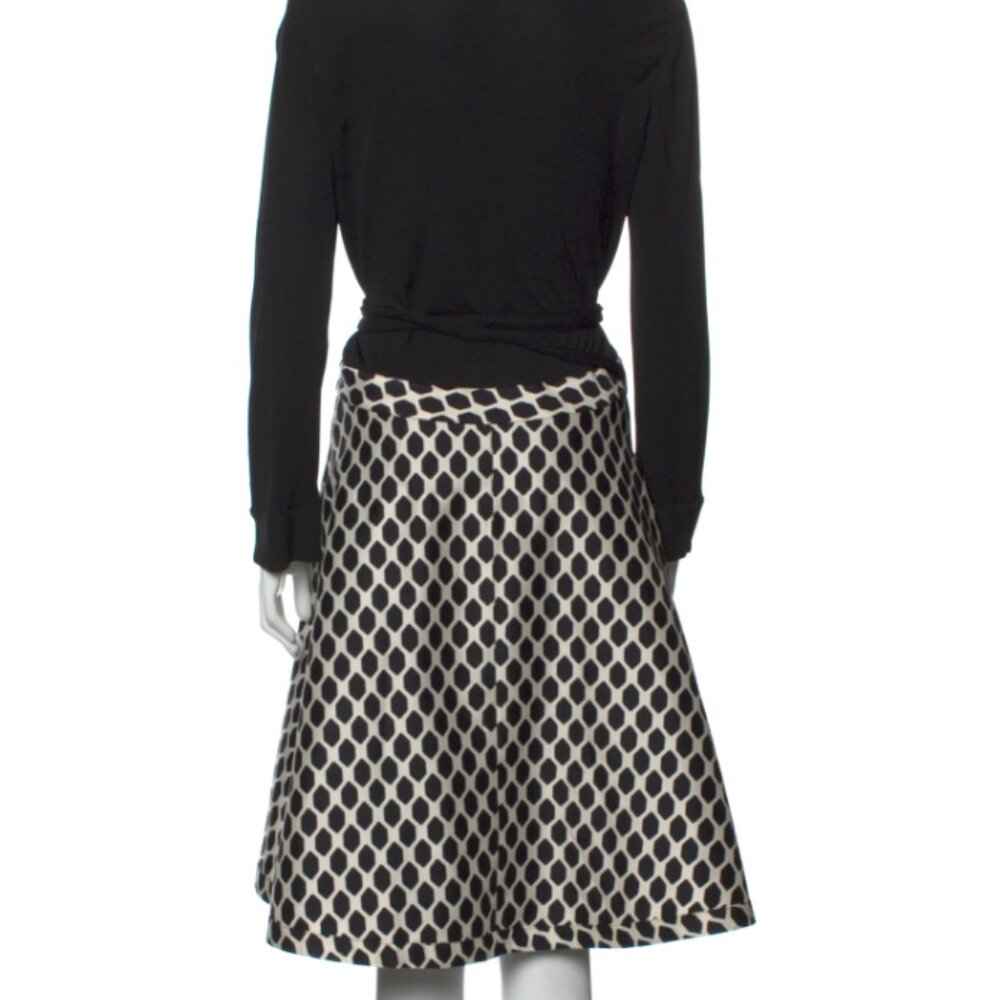 Diane von Furstenberg Amelia Black and White Wrap Dress Size 10 - Picture 3 of 3